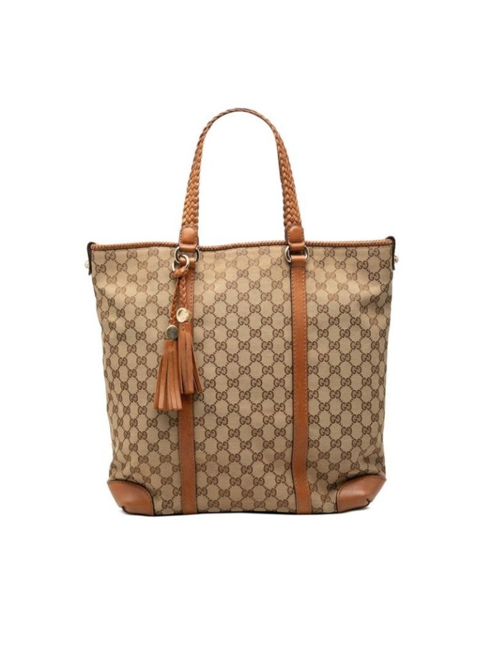 Gucci GG Canvas Tote Bag Beige Brown